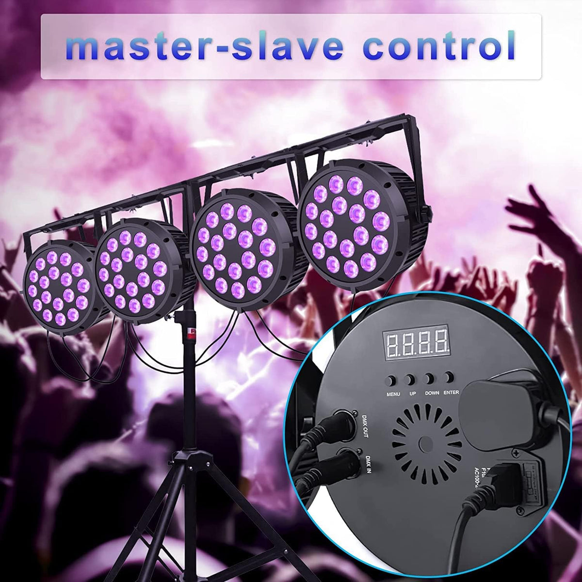 18x8W RGBW LED Stage Lights DMX-512 Sound Activated Strobe Lights (1 Pack) A76652