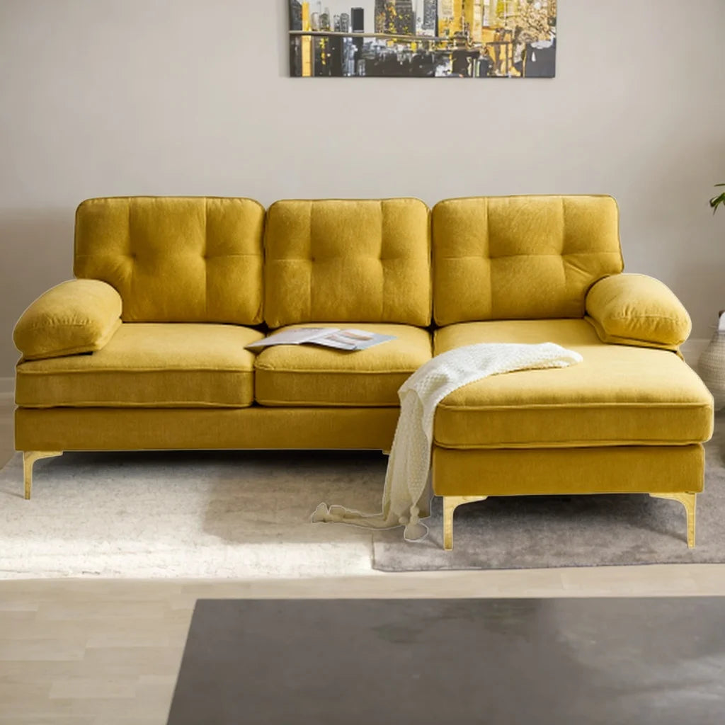 83" Velvet L-Shaped Sectional Sofa X2404
