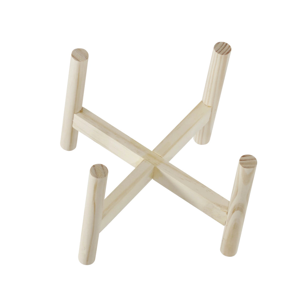 Ceramic Planter with Wood Stand S699