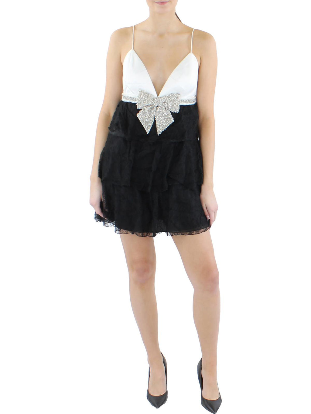 Lace Ruffle Cocktail Dress N51013
