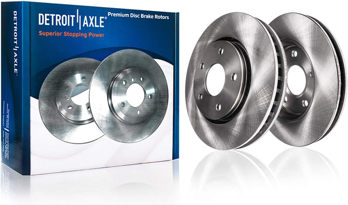 5-Lug 296mm Front Disc Rotors + Brake Pads 6pc Set G9406