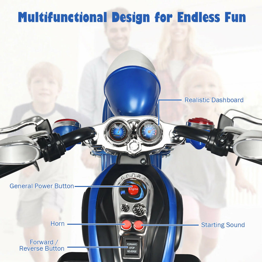 6V Kids Ride On Motorcycle 3 Wheel Trike with Headlight White M227662
