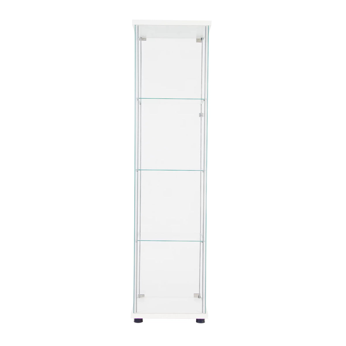 White One Door Glass Display Cabinet with 4 Shelves O90101
