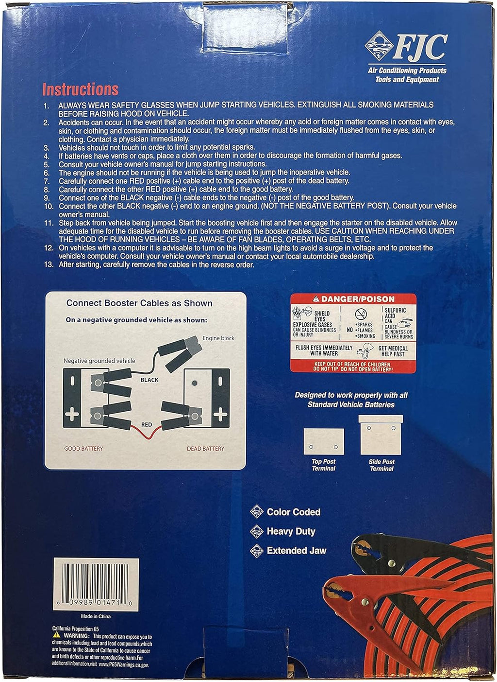 4 Gauge x 20 FT 600 Amp Copper Booster Jumper Cables O79428