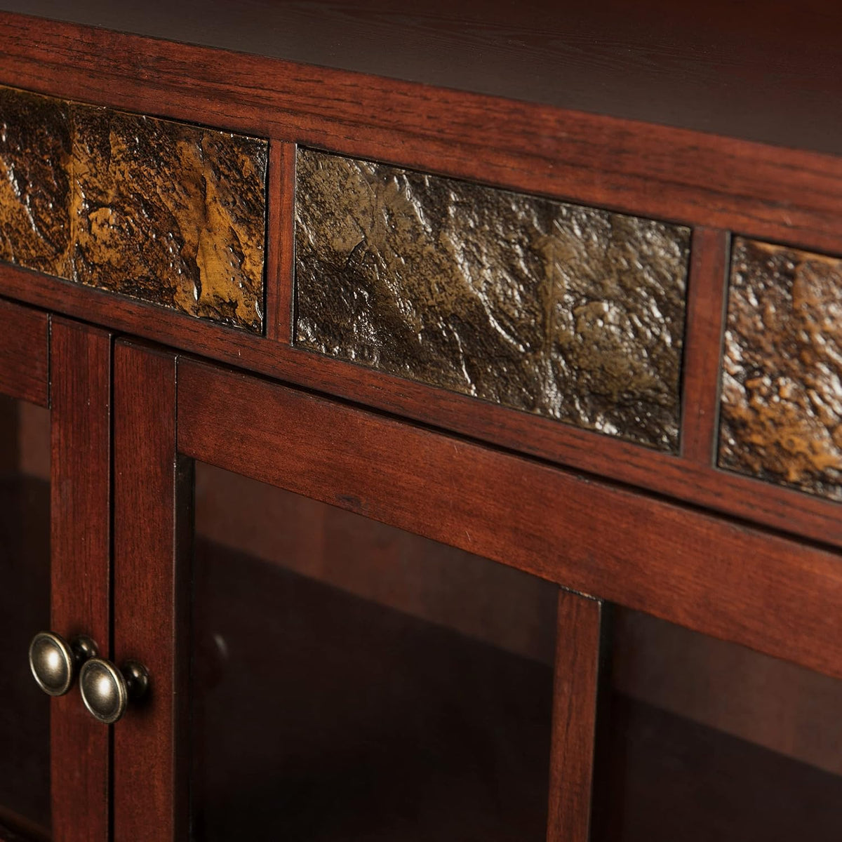 Red Washed Sideboard & Curio R769