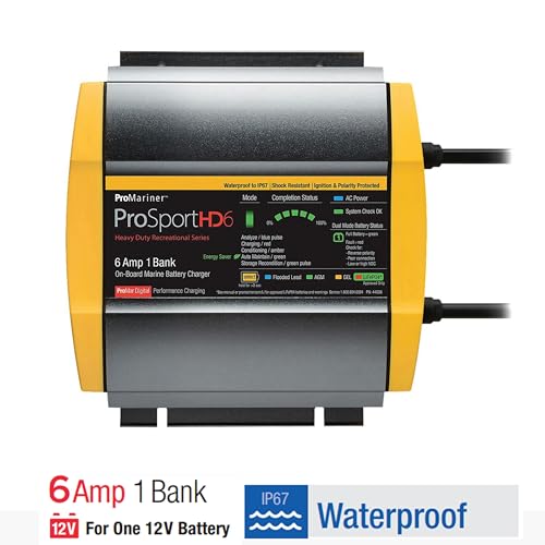 Waterproof Marine Battery Charger, 20 Amp, 3 Bank O45978