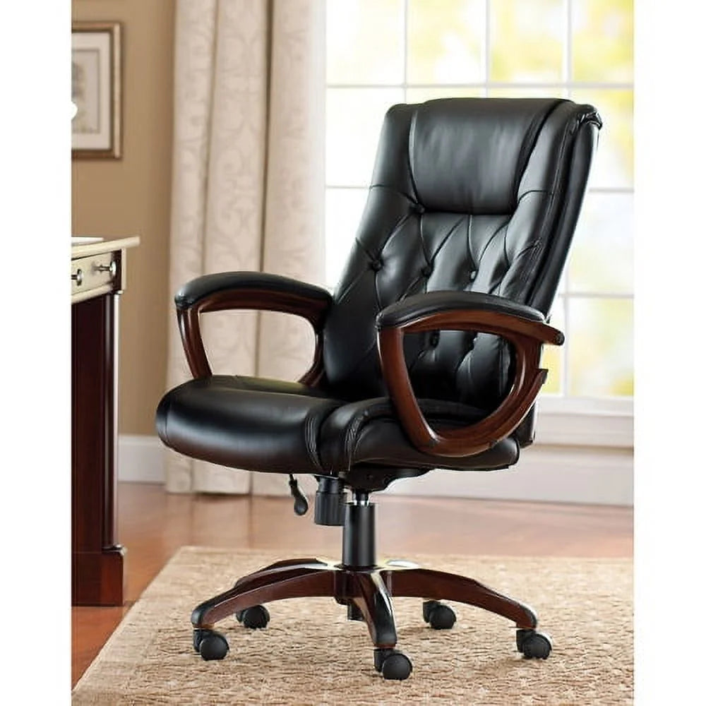 Black Bonded Leather Office Chair with Arms K29715