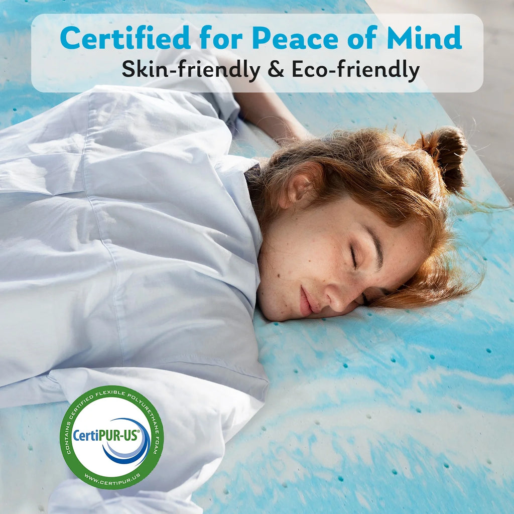 Queen Size Cooling Gel-infused Memory Foam Mattress Topper Y3183