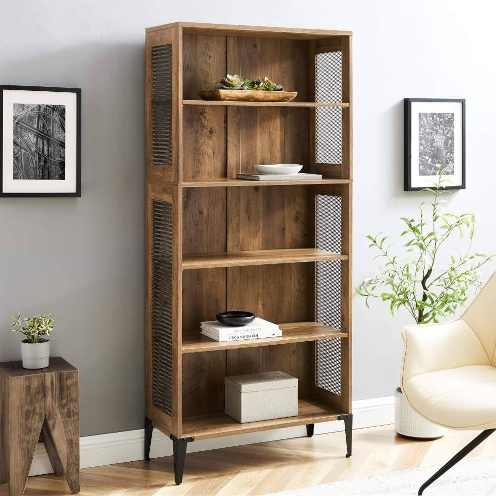 Tall Bookshelf with Mesh Sides E358