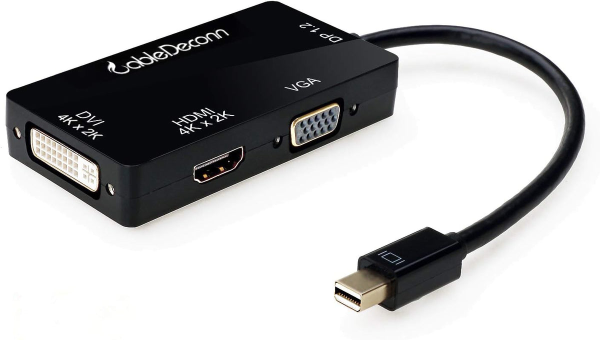 Mini DisplayPort to HDMI DVI VGA Cable Adapter Converter 3-in-1 W703