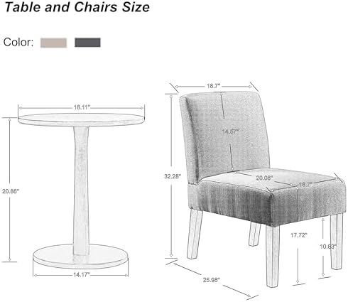 Beige Fabric Accent Chair with Wood Frame B266247