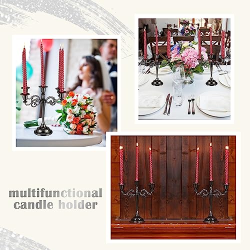 3 Pcs Metal Gold 5 Arm Candle Holders 10.24 Inch L836846