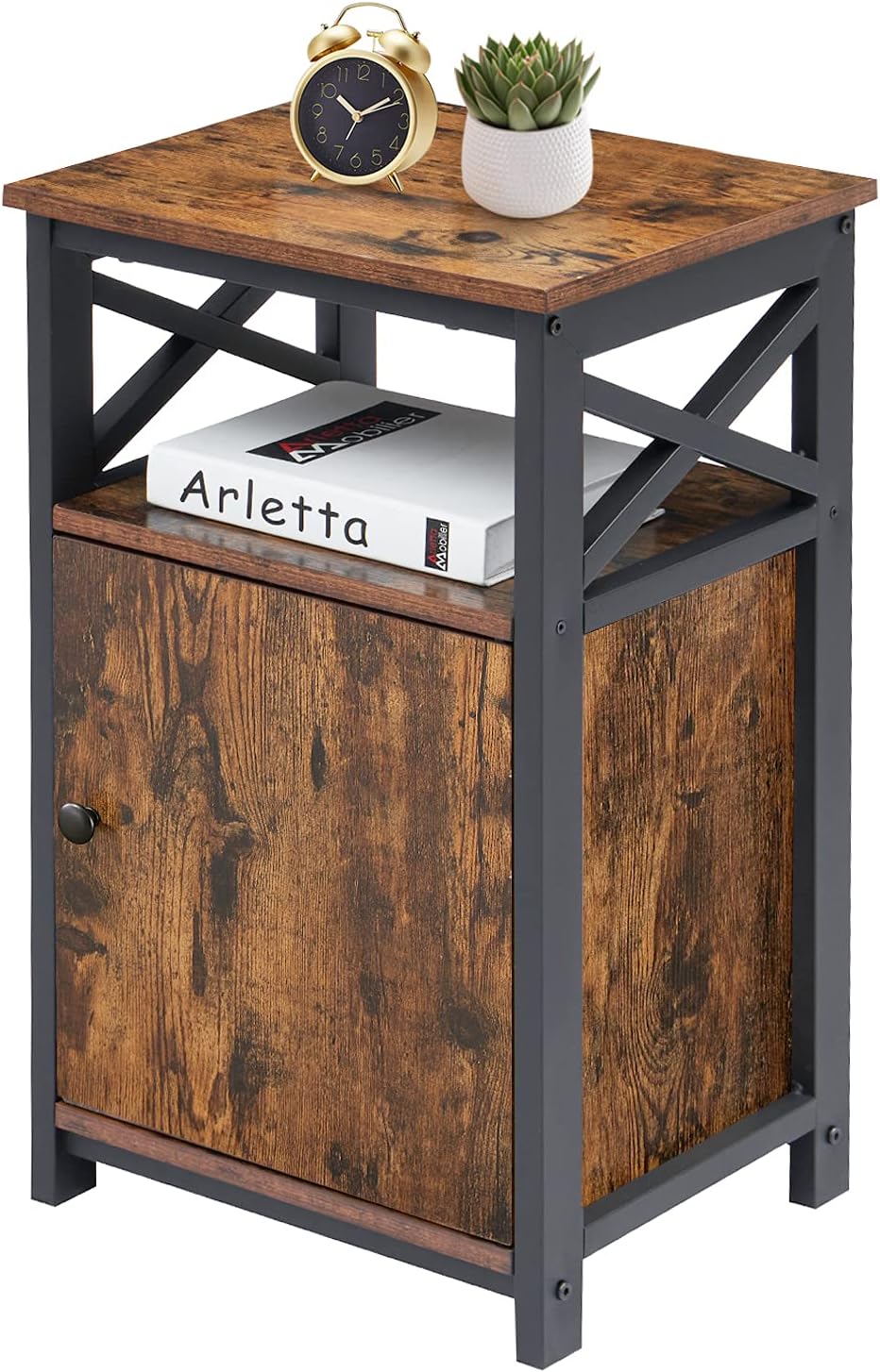 Brown Storage Cabinet and Drawer Nightstand G884