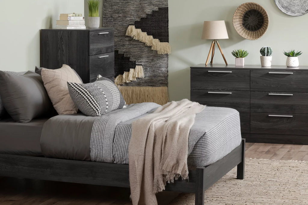 Gray Oak Queen Size Platform Bed U97352