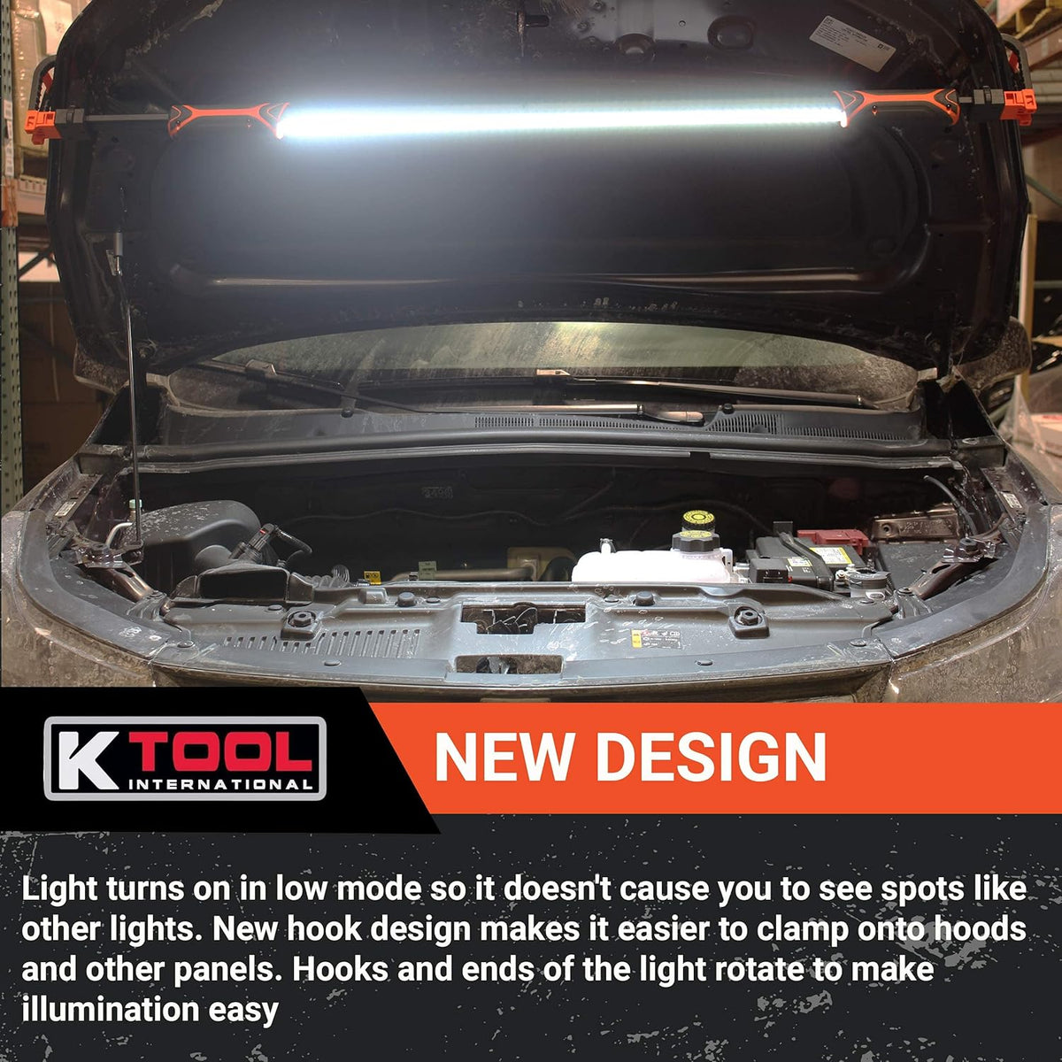 Rechargeable LED Underhood Work Light, Aluminum, 49 Inch to 80 Inch Telescoping V317