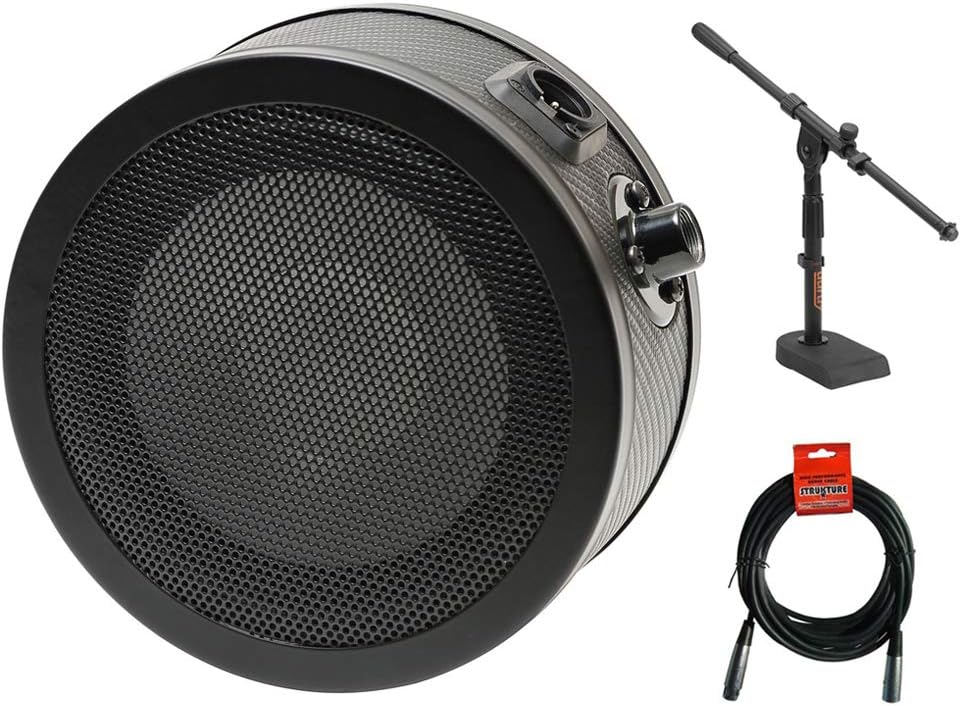 Black Dynamic Capture Mic with Microphone Stand & XLR Cable V621823