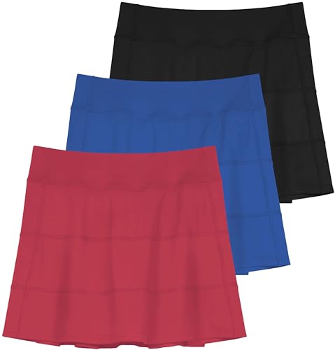 Women's 14" Pleated Tennis Skorts Golf Skirt High Waisted Athletic Running Casual Shorts with Pockets H1535