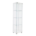 White One Door Glass Display Cabinet with 4 Shelves O90101