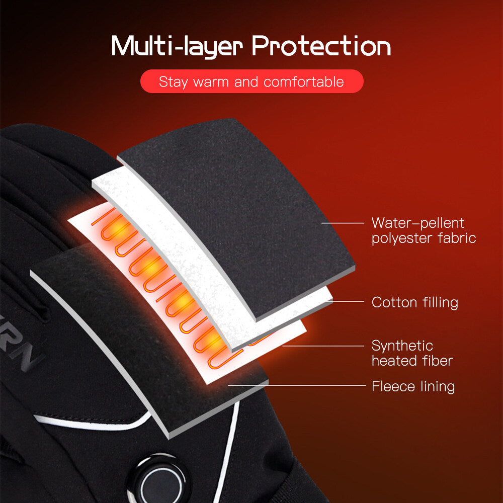 Waterproof Heated Ski Gloves with Battery K22403