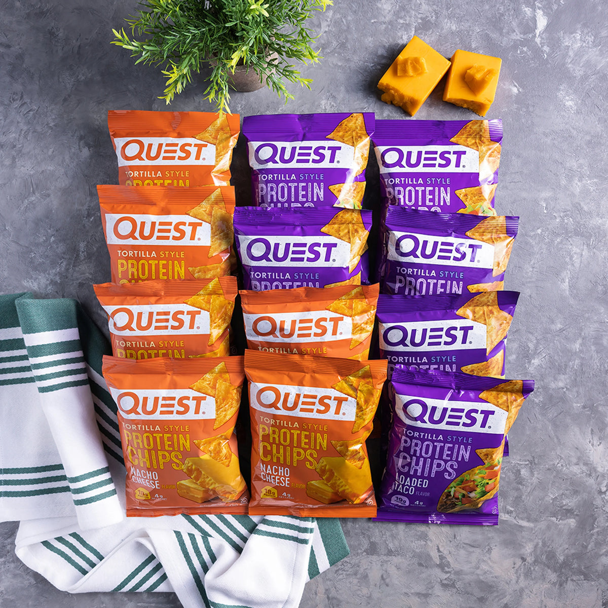 Nacho Cheese and Loaded Taco Tortilla Style Protein Chips Variety Pack, 12 Count R245