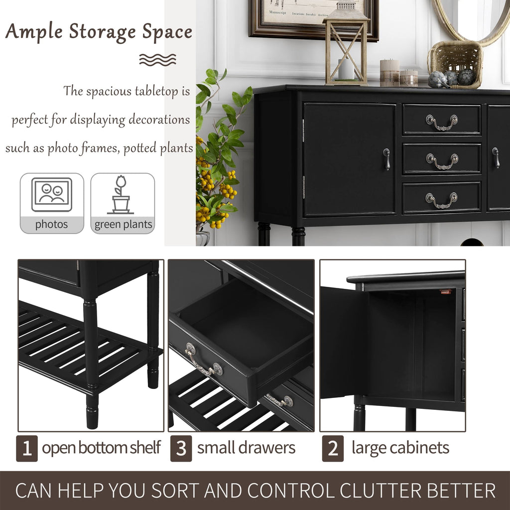 Black 45-Inch Solid Wood Console Table L9150