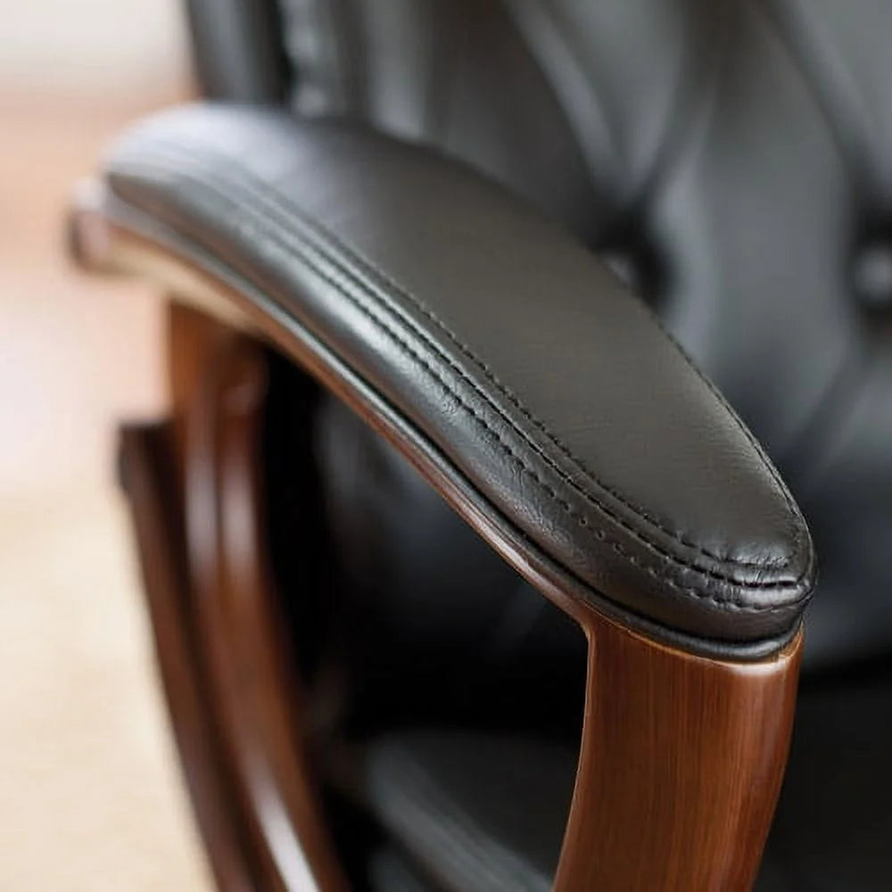 Black Bonded Leather Office Chair with Arms K29715