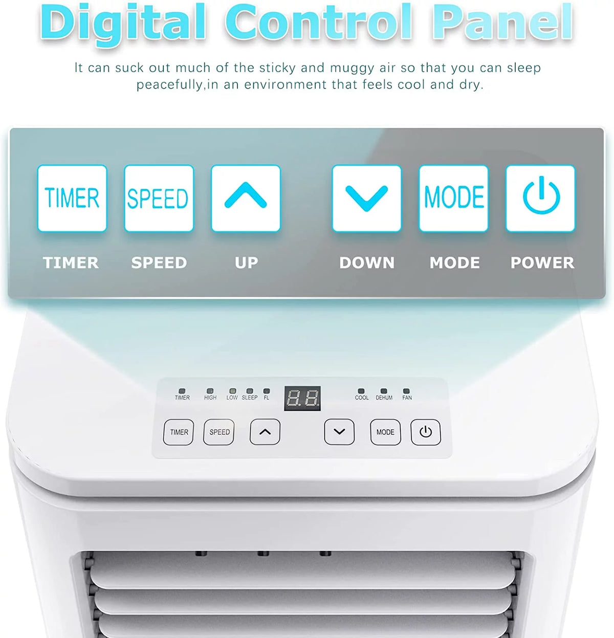 8000 BTU Portable Air Conditioner with Dehumidifier and Fan X957