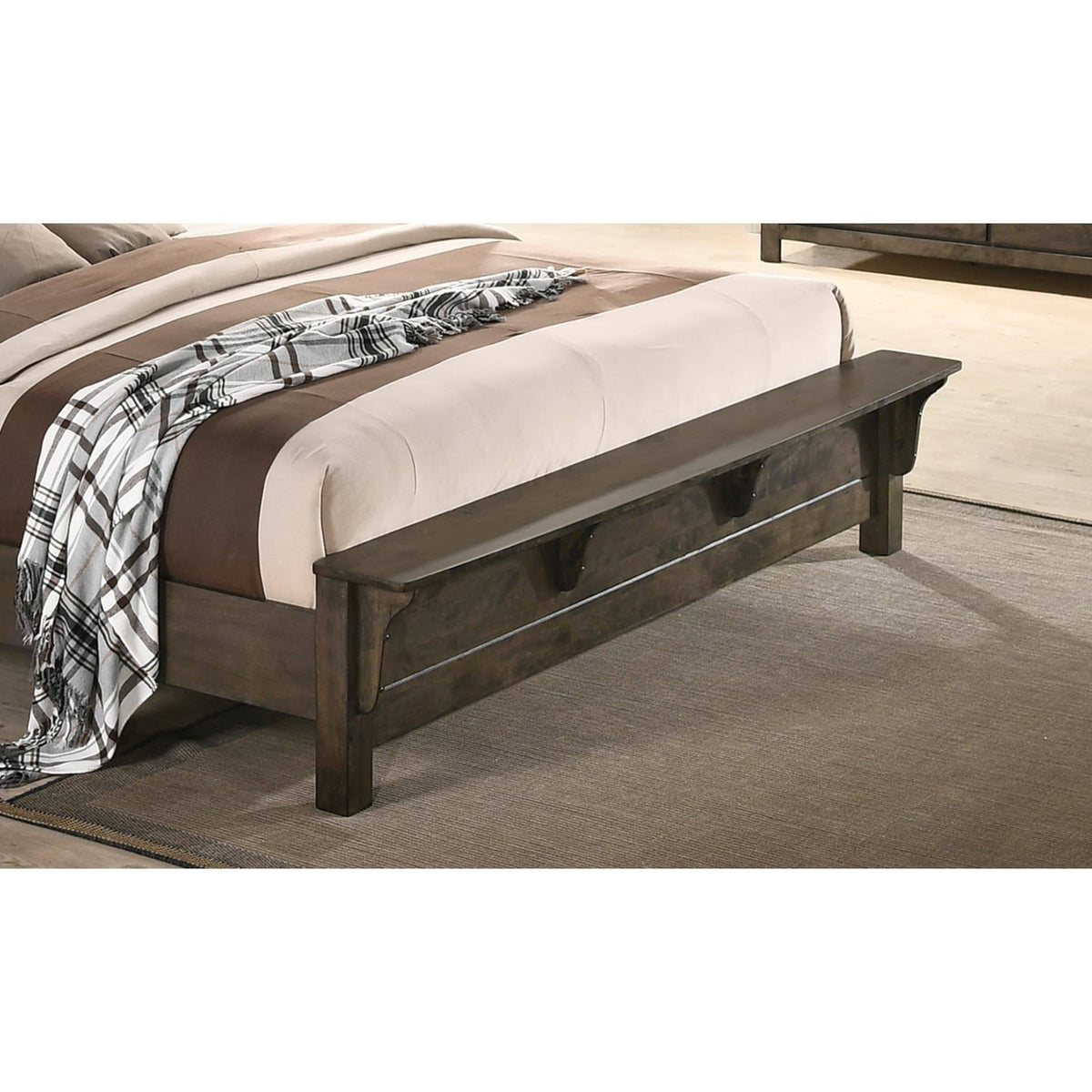 Grey-Brown Sleigh Bed Queen S275979