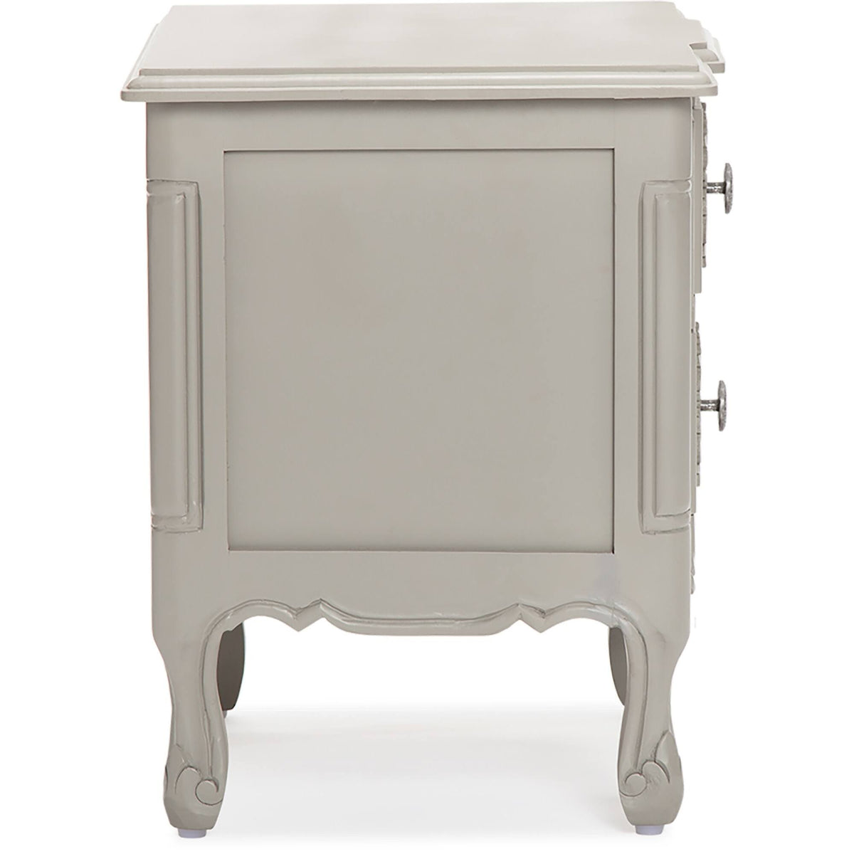 Gray Side Table with Two Drawers T341308