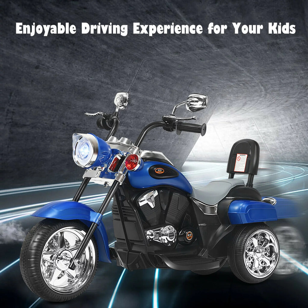 6V Kids Ride On Motorcycle 3 Wheel Trike with Headlight White M227662