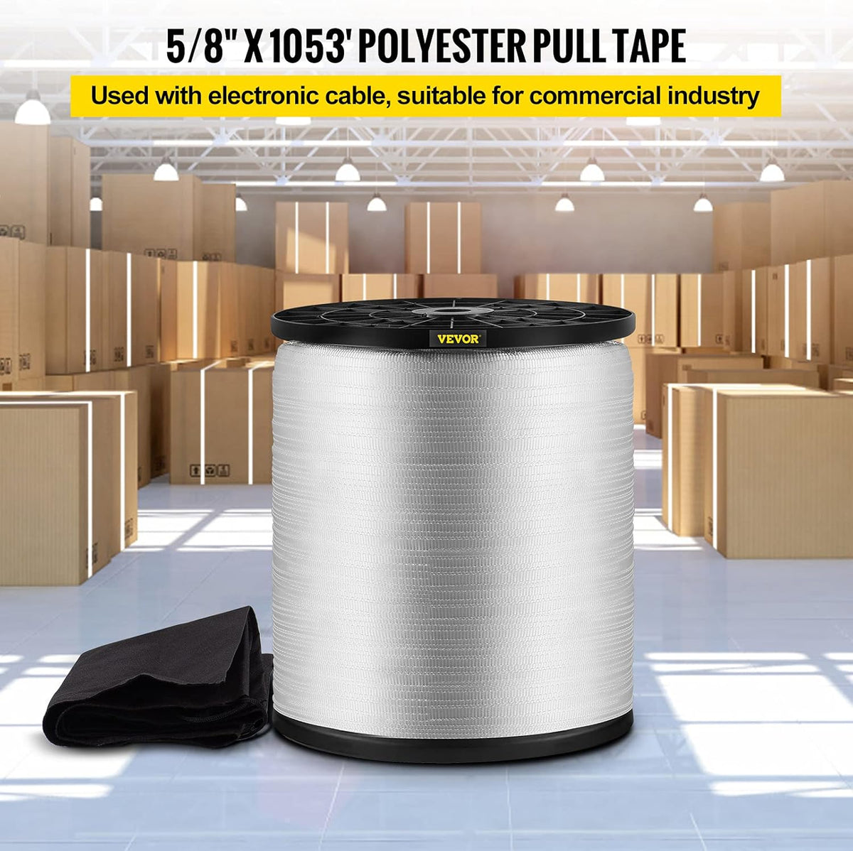 Polyester Pull Tape 1053' x 5/8 Flat Rope Pack of 2 Z371722