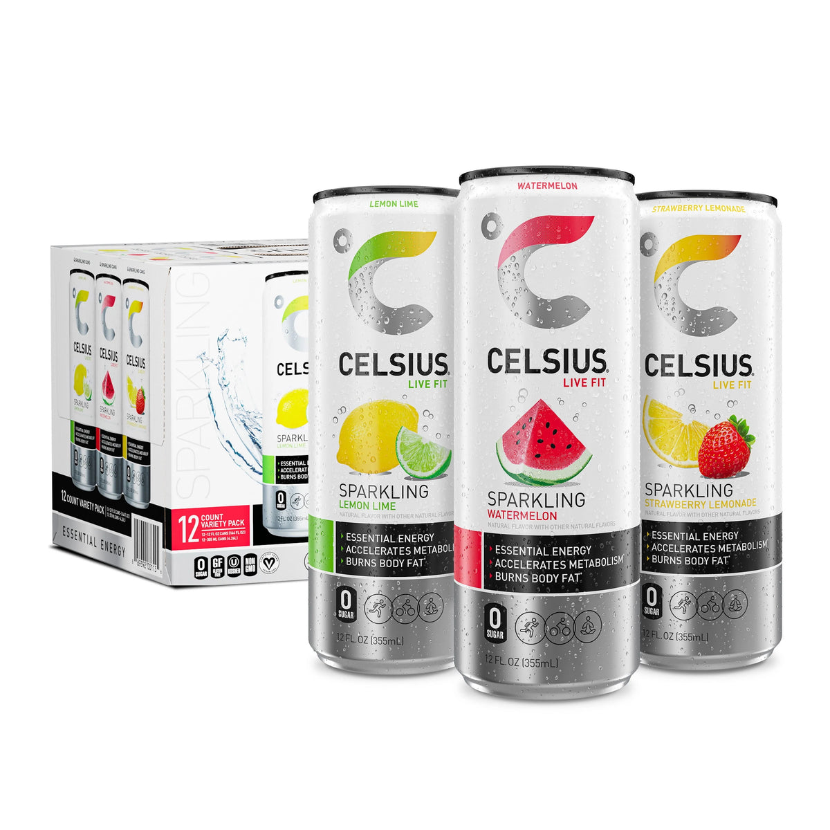 Sparkling Variety Pack Energy Drink 12 fl oz (Pack of 12) N23871