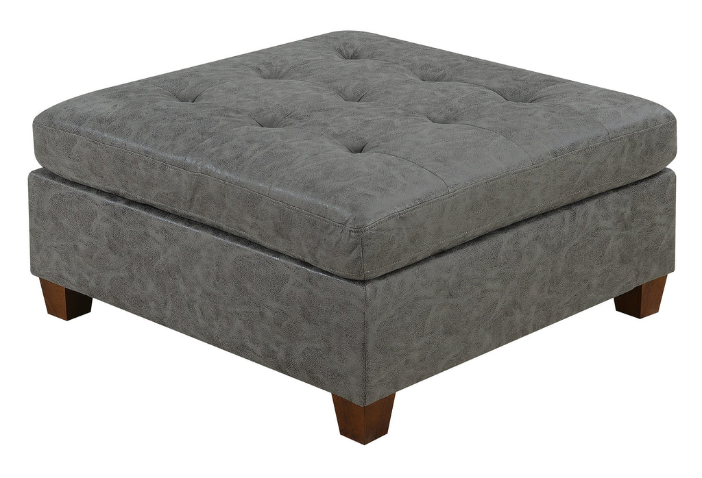 Antique Grey 8Pc Modular Sofa Set Leatherette Tufted Couch S92133