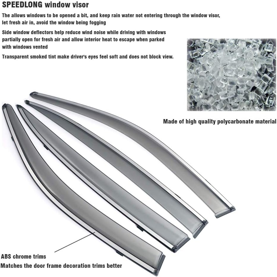 Car Window Visor Vent Shade Deflector Sun Rain Fog Guards F583904