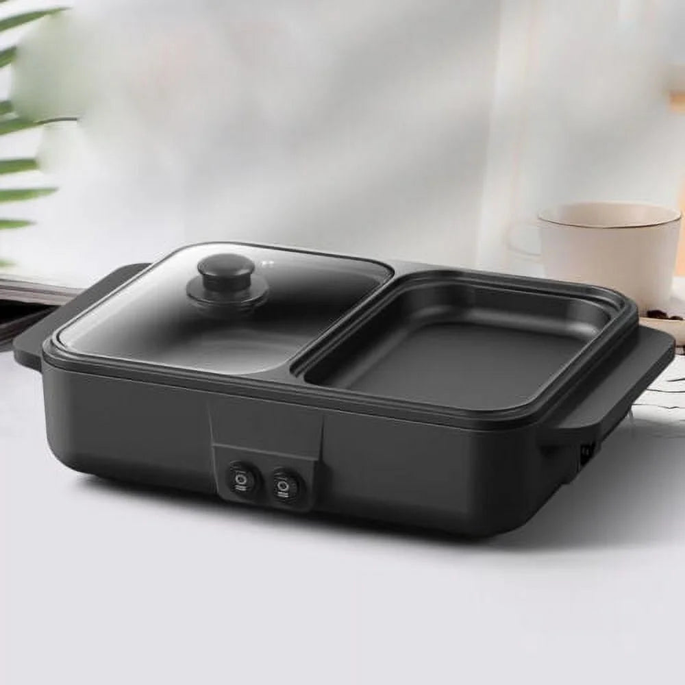 2 in 1 Non-Stick Electric Hot Pot BBQ Grill Pan 110V Y48440