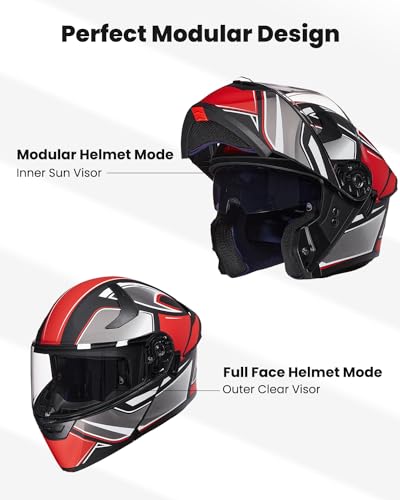 Matte Black Modular Full Face Motorcycle Helmet Z109