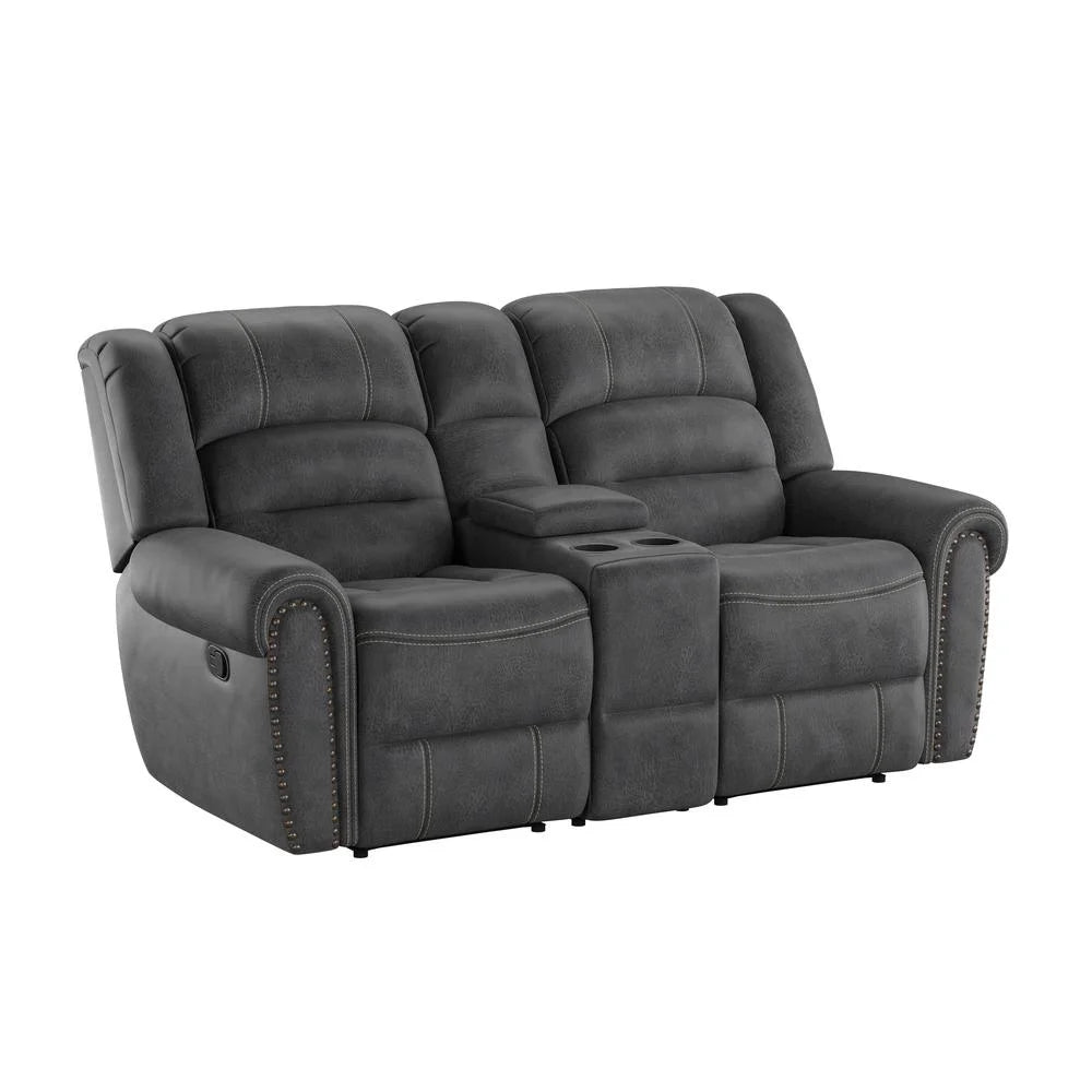 Reclining Console Loveseat with Contrast Stitching G74292