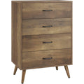 4-Drawer Brown Wood Chest Cabinet N629