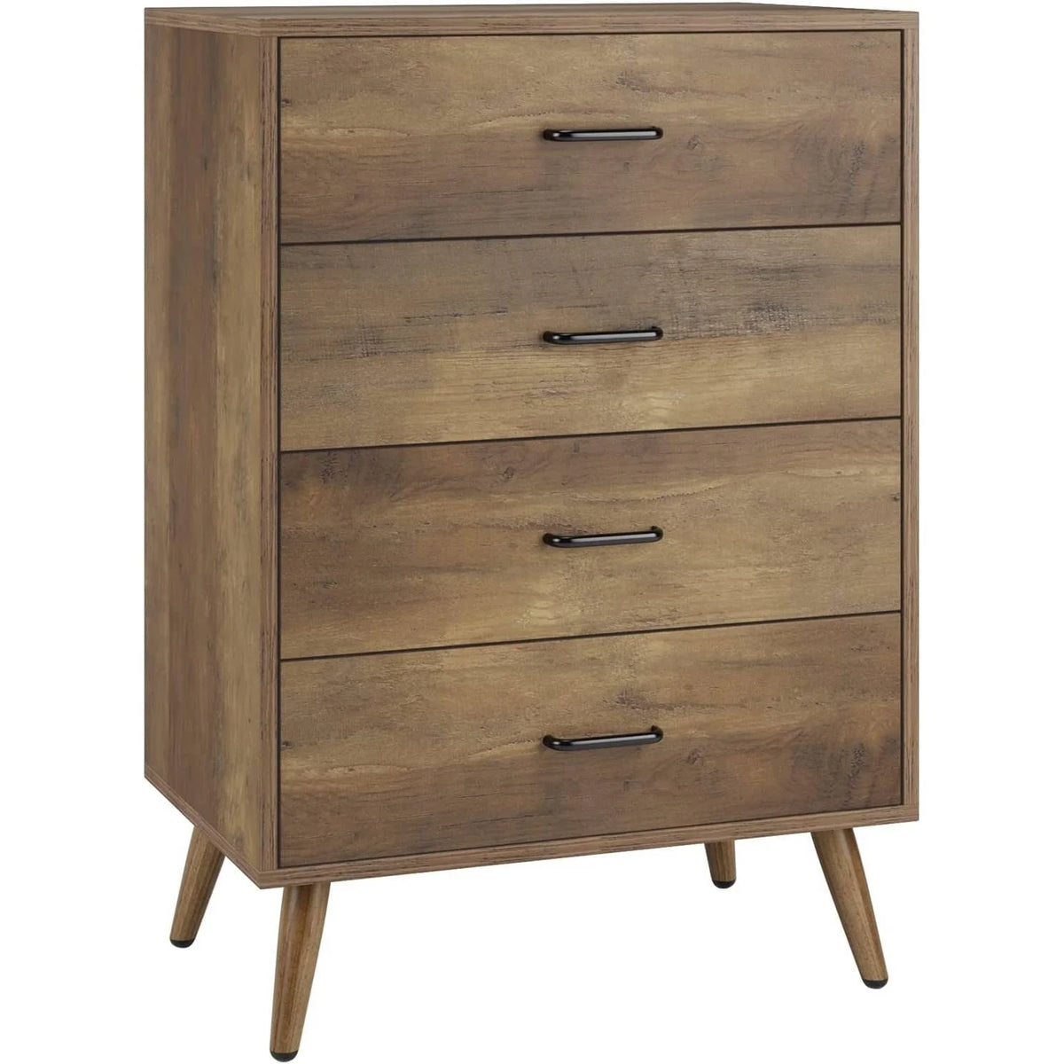 4-Drawer Brown Wood Chest Cabinet N629