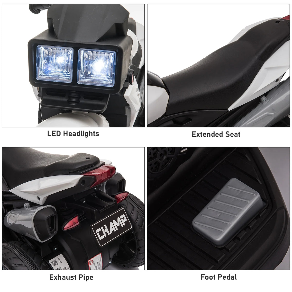 6 V Motorcycle Powered Ride-On with Headlights O2058