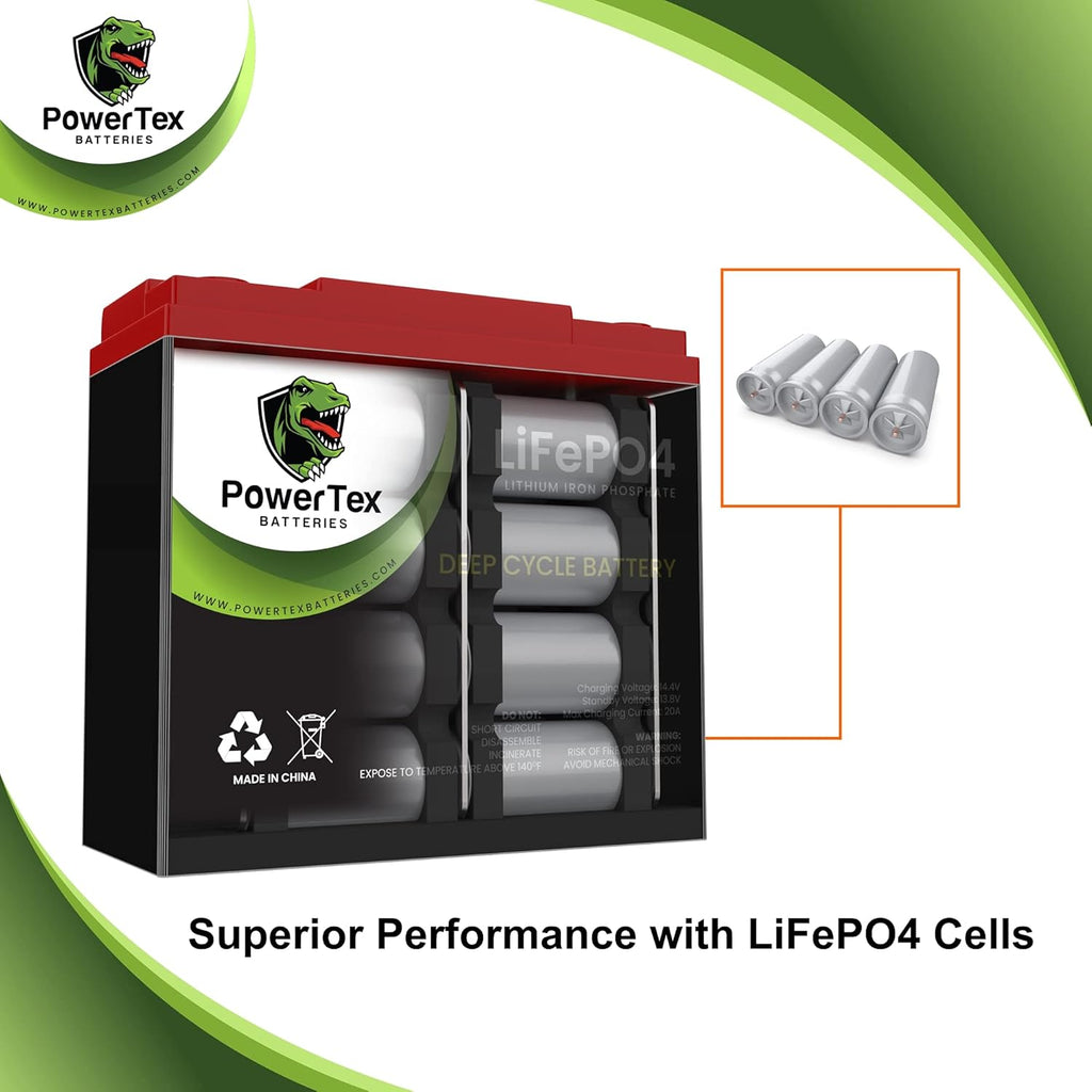 12V 100Ah 1224Wh LiFePO4 Deep Cycle Rechargeable Battery O84323