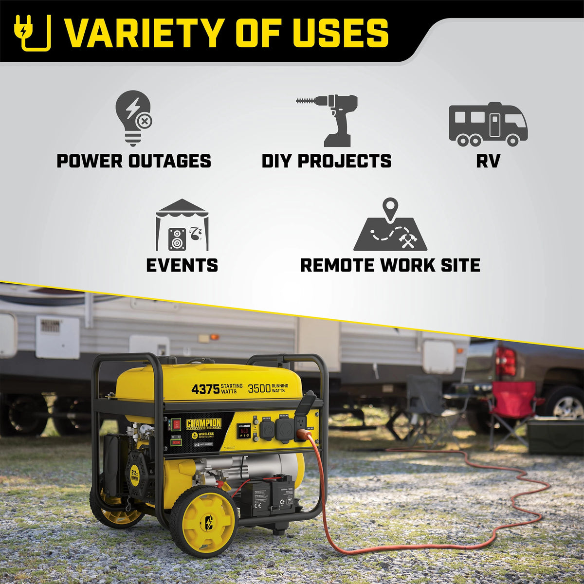 3500 Watts Portable Generator with Remote Start K76824