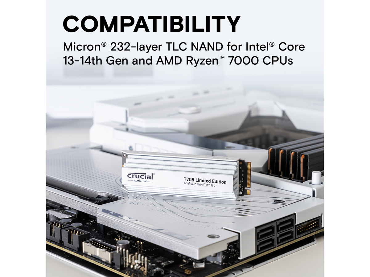 2TB PCIe Gen5 NVMe M.2 SSD with White Heatsink W8804