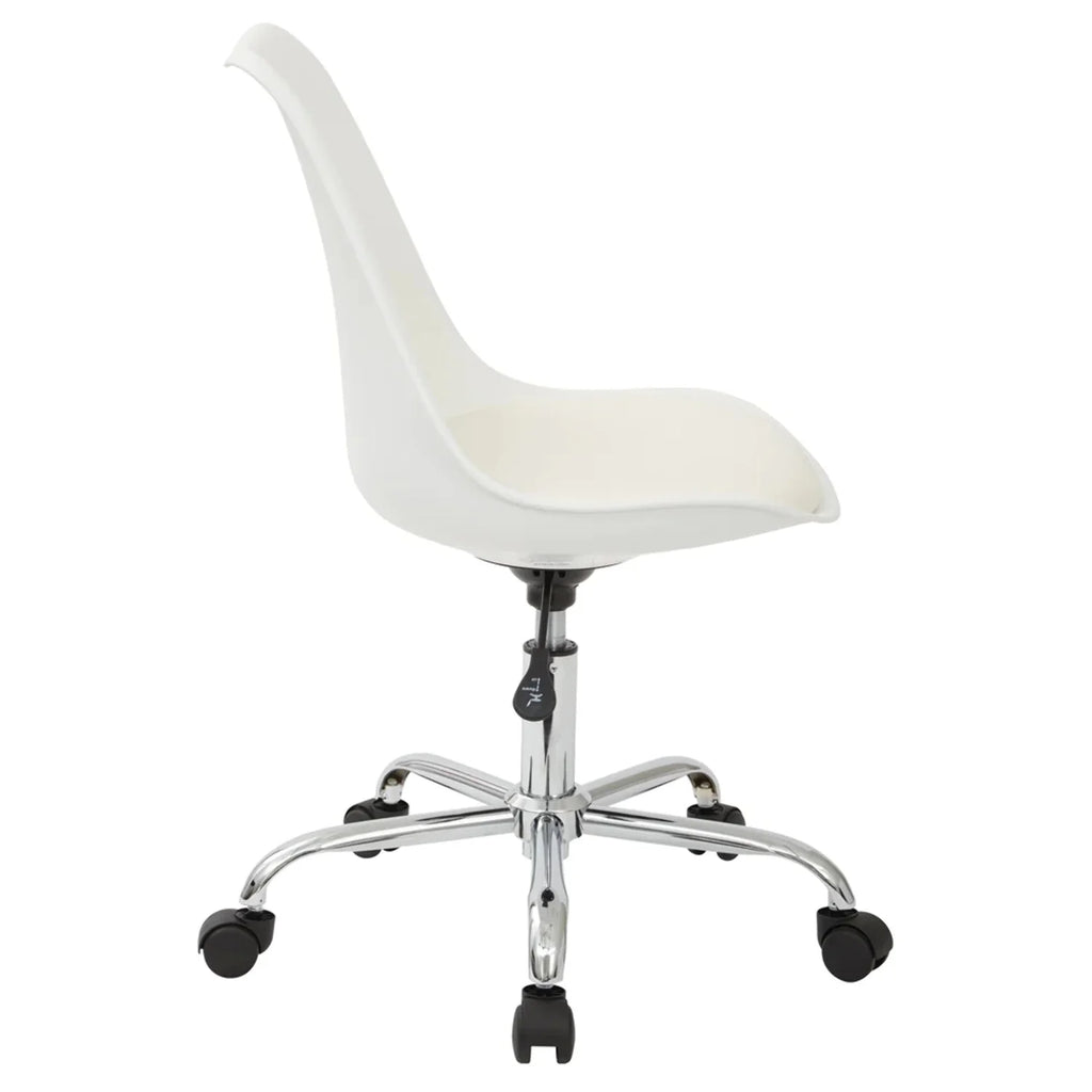 White Office Chair with Chrome Base L276892