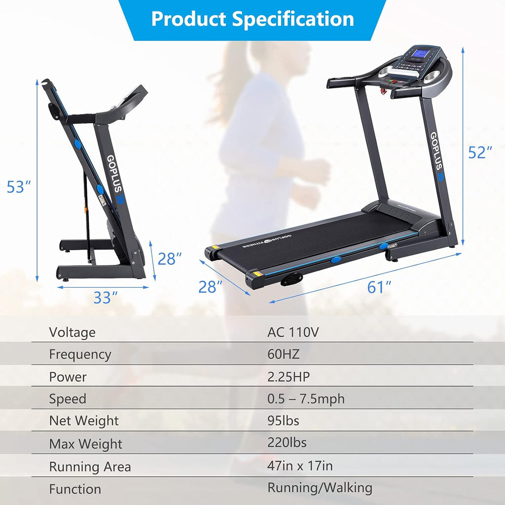 Foldable Treadmill with LCD Display W9014