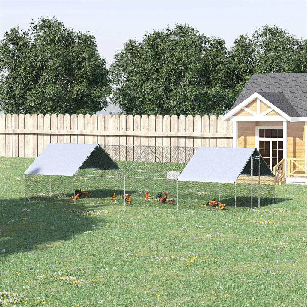 Large Metal Chicken Coop with Cover and Lockable Door P810