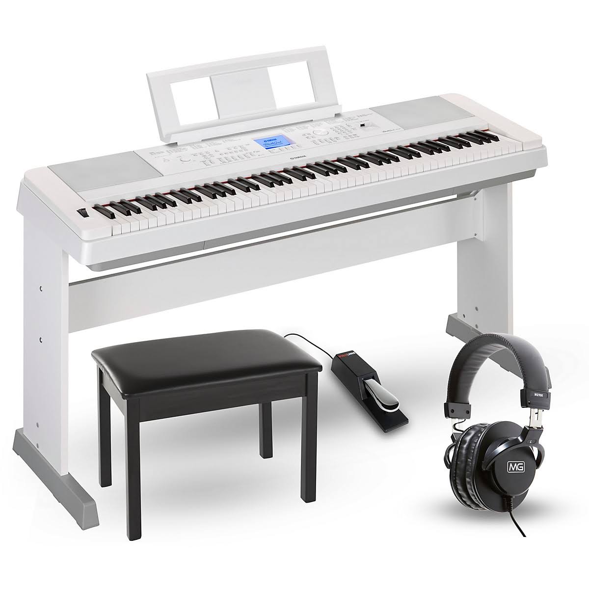 DGX-660 88-Key Portable Grand Piano Package White L56656