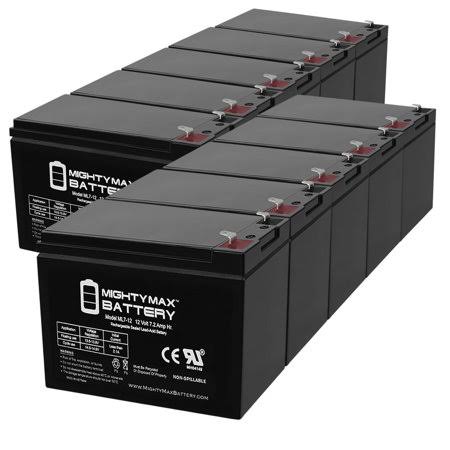 12V 7Ah SLA Battery Replacement - 10 Pack V583