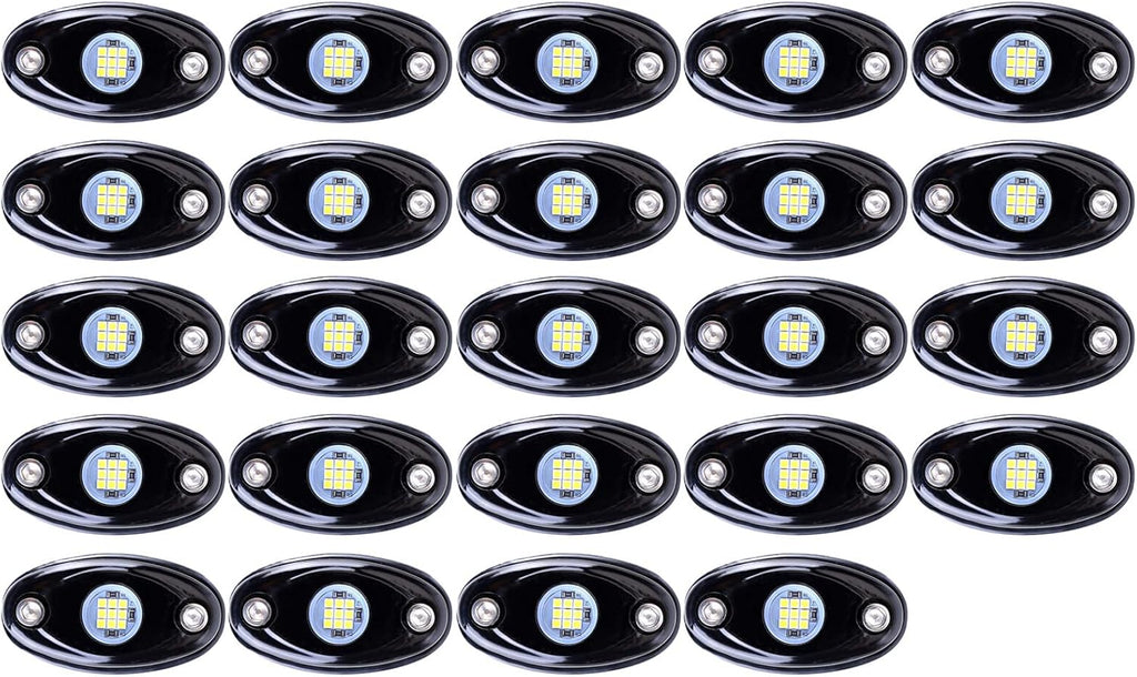 24 Pods LED Neon Underglow Light Waterproof Rock Light Kits 9W 800LM Y600419