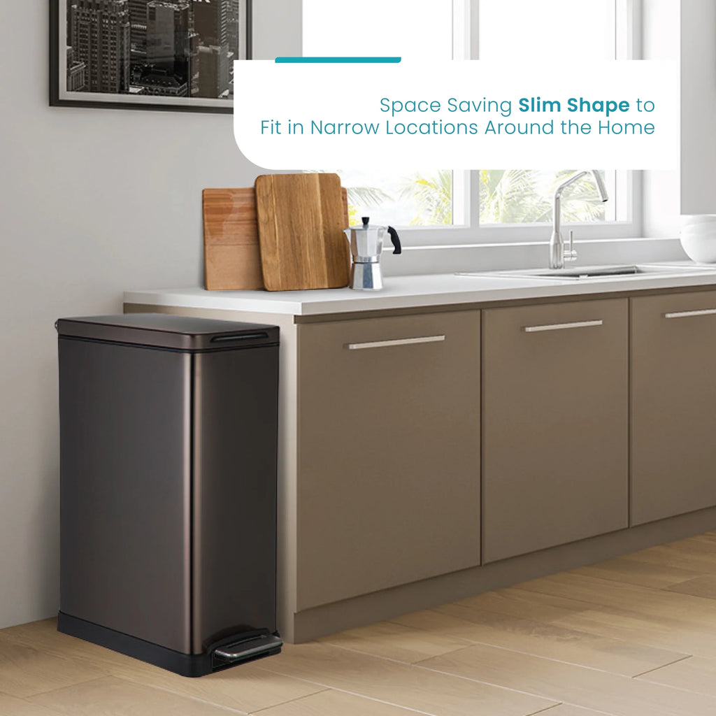 Black Stainless Steel Kitchen Trash Can Combo D608861